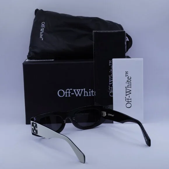 Off-White OERI13O ORLANDO 0107 Sunglasses White/Black Oval Frame, Grey Lenses Off-White | Accessories | Offwhite Orlando Men Sunglasses  main image 3